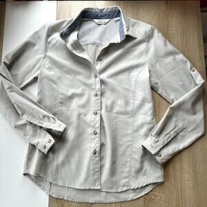 Orvis Women's Insect Repellent Button Up Peformance Top Size XS Gray